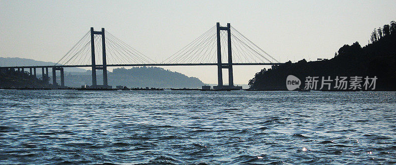 Ría de Vigo and Rande bridge. Vigo, Rías Baixas, Pontevedra province, Galicia, Spain.